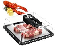 Rapid Defrosting Tray, Electric Food Defrosting Box with Airflow Technology 10Min Quick Thawing Smart Thawing Mat for Steak Chicken Seafood Black