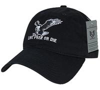 Rapid Dominance Relaxed Graphic Cap with Live Free or Die, Black