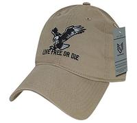 Rapid Dominance Relaxed Graphic Cap with Live Free or Die, Khaki