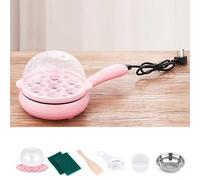 Rapid Egg Cooker,Electric Egg Cooker for Hard Boiled Eggs,Multifunctional 2 in 1 Egg Boiler Non Stick Egg Frying Pan,Automatic Off Egg Maker for Home Kitchen(Pink)