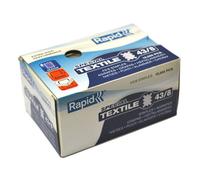 Rapid 43/8mm Super Strong Textile Staples, Staples up to 14 Sheets, Use with Rapid K1 Pliers, Galvanised Wire, Box of 10,000, 24872300