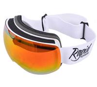 Rapid Eyewear White Snow SKI GOGGLES FOR GLASSES WEARERS With Rx Optical Insert. Mens and Womens Adult Size. Spherical Rimless Anti Fog Frame. Also for Snowboard & Climbing