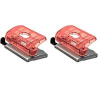Rapid F5 Colour'Ice Mini 2 Hole Punch, Punches up to 10 Sheets, Adjustable Guide Bar, Compact Design, Apricot, 5001330 (Pack of 2)