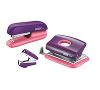 Rapid Mini F5 Stapler and Punch Set - Purple/Apricot