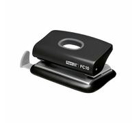 Rapid Fashion FC10 Mini 2 Hole Punch, Punches up to 10 Sheets, Adjustable Guide Bar, Ergonomic Design, Black, 23638501