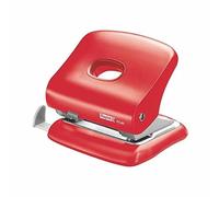 Rapid Fashion FC30 Strong 2 Hole Punch, Punches up to 30 Sheets, Adjustable Guide Bar, Ergonomic Design, Light Red, 5000360