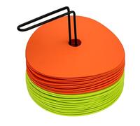 Rapid Flat Disc Markers Set - 24 Non-Slip Rubber Discs (12 Yellow & 12 Orange) with Carry Handle | Durable Agility Training Markers for Football, Rugby, Hockey & Multi-Sport Drills (15cm)