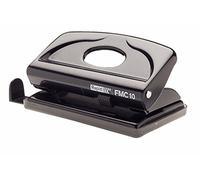 Rapid FMC10 2 Hole Punch, Punches up to 10 Sheets, Adjustable Guide Bar, Metal, Black, 21835301