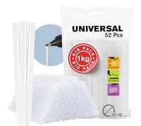 Rapid GEN-T Transparent Hot Glue Sticks Ø 11-12 x 190 mm, 1 kg / 52 pieces Universal Hot Melt Glue Sticks for Hot Glue Guns, for Crafting, Fixing & Repairing (40302799)