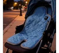 Rapid Heating USB Baby Strollers Cushions 3-Temperature Levels Fast Heating Pad with Type-C, 8-12Hrs Battery Washable & Non-Slip Liners for Car Seat, High Chair, and Stroller (Blue, One Size)