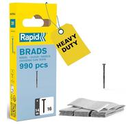 Rapid High Performance No.16 Galvanised Steel Brad Nails, Wire Length: 14 mm, 40109554 - 990 Pieces