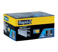 Rapid High-Performance Rounded Crown Staples For Low-Voltage 6mm Cables Flatwire No. 36 Leg Length 12mm Galvanised Steel 5X1000Pcs