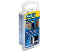 Rapid High-Performance Staples for Dense Materials, Narrow Crown No. 606, Leg Length 18mm, Staple Gun Staples, Resin-Coated Galvanised Steel, 600 Pieces, Narrow Blister (40109529)