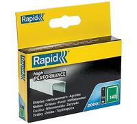 Rapid High-Performance Staples for Insulation, Thin Plastics, Cardboard and Carpets Flatwire No. 140, Leg Length 6mm, Staple Gun Staples, Galvanised Steel, 2000 Pieces, Boxed (11905731)