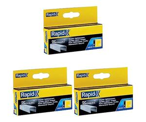 Rapid High-Performance Staples for Textiles, Finewire No. 13, Leg Length 4mm, Staple Gun Staples, Galvanised Steel, 2500 Pieces, Boxed (11825725) (Pack of 3)