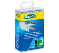 Rapid High-Performance Staples for Insulation, Thin Plastics, Cardboard and Carpets Flatwire No. 140, Leg Length 16mm, Staple Gun Staples, Galvanised Steel, 2000 Pieces, Plastic Box (5000091)