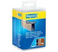 Rapid High-Performance Staples Wood Outdoor Use Narrow Crown No. 90 Leg Length 20mm Staple Gun Staples Galvanised Steel 3000 Pcs