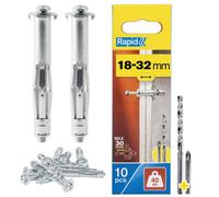 Rapid Hollow Wall Anchor For 18-32mm Wall Thickness 40Kg Load - Pack Of 10