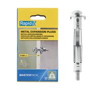 Rapid Hollow Wall Anchors, Pack of 50 Heavy Duty Metal Plasterboard Fixings for 3-20 mm Wall Thickness, 25 kg Load, Cavity Wall Fixings, Wall Plugs, Plasterboard & Chipboard Plugs (5001562)