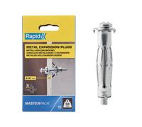 Rapid Hollow Wall Anchors, Pack of 40 Heavy Duty Metal Plasterboard Fixings for 6-21 mm Wall Thickness, 50 kg Load, Cavity Wall Fixings, Wall Plugs, Plasterboard & Chipboard Plugs (5001567)