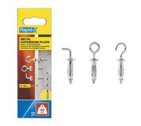Rapid Hollow Wall Anchor With Angle- Ring- And Rounded-Hook 40 Kg Load - Pack Of 12