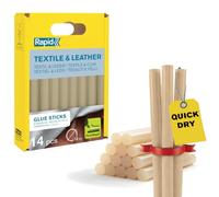 Rapid 5001416 12 mm Glue Sticks Textile & Leather, Yellowish, Ø12 x 94 mm