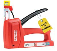 Rapid Light Duty Manual Staple Gun for Wood - Wall Stapler - Upholstery Staple Gun with Ergonomic Handle and All-Steel Interior Wear Parts - Made in Sweden R53