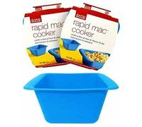 Rapid Mac Cooker | Microwave Macaroni & Cheese in 5 Minutes | Perfect for Dorm, Small Kitchen or Office | Dishwasher Safe, Microwaveable, BPA-Free | Blue, 2 Pack