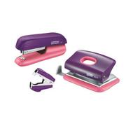 Rapid Mini Purple Apricot F5 Stapler & Hole Punch Set
