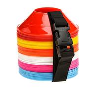 RAPID Mini Saucer Training Cones 60 Pack - Multi-Color Agility Markers with Carry Strap for Football, Soccer, Rugby, Hockey & Speed Training - 6 Bright Colors (Red, Blue, Yellow, Orange, Pink, White)