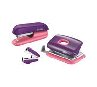 Rapid Mini Stapler and Hole Punch Set, Staple or Punch up to 10 sheets, N10 Staples Included, Purple/Apricot, F5, 5000372