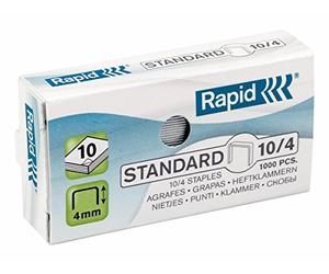 Rapid No. 10 Small Staples, For Stapling up to 10 Sheets, Use with Mini Staplers, Galvanised Wire, Box of 1000, 24862900