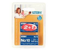 Rapid No. 10 Small Staples, For Stapling up to 10 Sheets, Use with Mini Staplers, Galvanised Wire, Pack of 3000, 20710728
