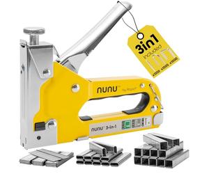 Rapid NUNU 3-in-1 Manual Stapler for Wood Wall DIY Upholstery and Fabric Stapler, Cable Stapler, Adjustable Power and Ergonomic with 3000 Staples and Nails - (5001728)
