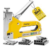 Rapid NUNU Staple Gun 3-in-1 Heavy Duty Staple Gun for Wood, Wall Stapler, DIY Upholstery Staple Gun, Carpet Stapler Cable Stapler Adjustable Power and Ergonomic Design, Includes 3,000 Staples & Brads