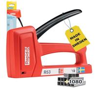 Rapid R53 Light Duty Staple Gun for Wood & Upholstery - Staples Included 1080 pcs - Wall Stapler - Upholstery Staple Gun with Ergonomic Handle & All-Steel Interior - Made in Sweden (5001747)