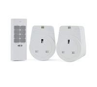 Rapid Response 2 Pack Remote Controlled Sockets with 12 Channels/All On/All Off Buttons/Automatic Learning Code / 30m Unobstructed Range Remote Controls - A1211WH - White