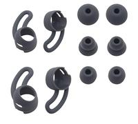 Rapid Revive - Eartips and Wingtips Replacement 5 PACK Eartips Compatible with BeatsX 2 Sets Silicone Wingtips Powerbeats Pro Beats Flex Wireless in Ear Headphones Soft Wing Tips (Grey)