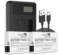 Rapid Revive - LP-E8 Replacement Battery & Charger For Canon EOS 550D 600D 700D | Rebel T3i T2i T4i T5i | Kiss X5 X4 X6i X7i - 2 Pack Rechargeable Li-ion Digital Camera Battery