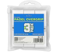Rapid Revive - Padel Overgrip Tape - Anti-Slip Sweat Absorbent Pro Racquet Grip Wrap for Padel, Tennis, Badminton, Extra Tacky Quick-Dry Microfibre Cushioned Grips - Padel Gifts (Glacier White)