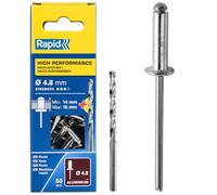Rapid Rivets High Performance Including Drill Piece, 4.8 x 20 mm, 5000391 - 50 Pieces