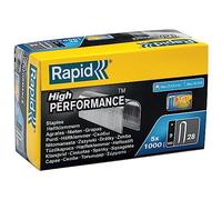 Rapid Rounded Crown Staples, Flatwire No. 28, Leg Length 9mm, Steel | High-Performance Staple Gun Staples for Low-Voltage 4.5mm Cables, Galvanised Steel, 5 x 1000 Pieces (11890131)