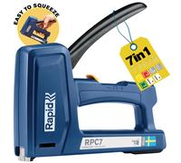 Heavy Duty Staple Gun for Wood - 7-in-1 Wall Stapler - Versatile for DIY, Upholstery, Cables and Carpet - Heavy and Light Duty - Up to 50% Easier to Squeeze - Made in Sweden - Rapid RPC7