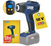 Rapid RX1000 18V Cordless Heat Gun - Battery Powered Hot Air Gun | Adjustable Heat, Up to 550°C, 18V System LCD Display, Quick Heat-Up, and Safe Nozzle Removal (Battery Not Included) (5001513)