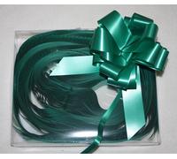 Rapid Satin Pull Bows (15/30 Pack) - 31mm (4 Inch) Gift Ribbon for Presents, Flowers, Crafts, Weddings, Christmas (Emerald Green, 30 x 31mm Pullbows)