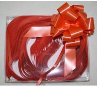 Rapid Satin Pull Bows (15/30 Pack) - 31mm (4 Inch) Gift Ribbon for Presents, Flowers, Crafts, Weddings, Christmas (Orange, 15 x 31mm Pullbows)