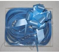 Rapid Satin Pull Bows (15/30 Pack) - 31mm (4 Inch) Gift Ribbon for Presents, Flowers, Crafts, Weddings, Christmas (Baby Blue, 15 x 31mm Pullbows)