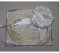 Rapid Satin Pull Bows (15/30 Pack) - 31mm (4 Inch) Gift Ribbon for Presents, Flowers, Crafts, Weddings, Christmas (White, 30 x 31mm Pullbows)