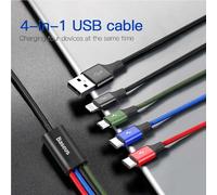 Cable USB Baseus Fast 4in1 2xUSB-C / Lightning / Micro 3.5A 1.2m (black)