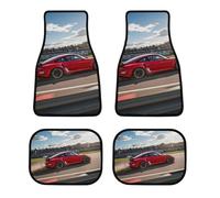 Rapid Sports Car Car Floor Mats Set of 4, Soft Car Carpet with Non-Slip Backing, Decorative Front Rear Carpet Universal Fit for Most Cars, Trucks, SUVs and Vans